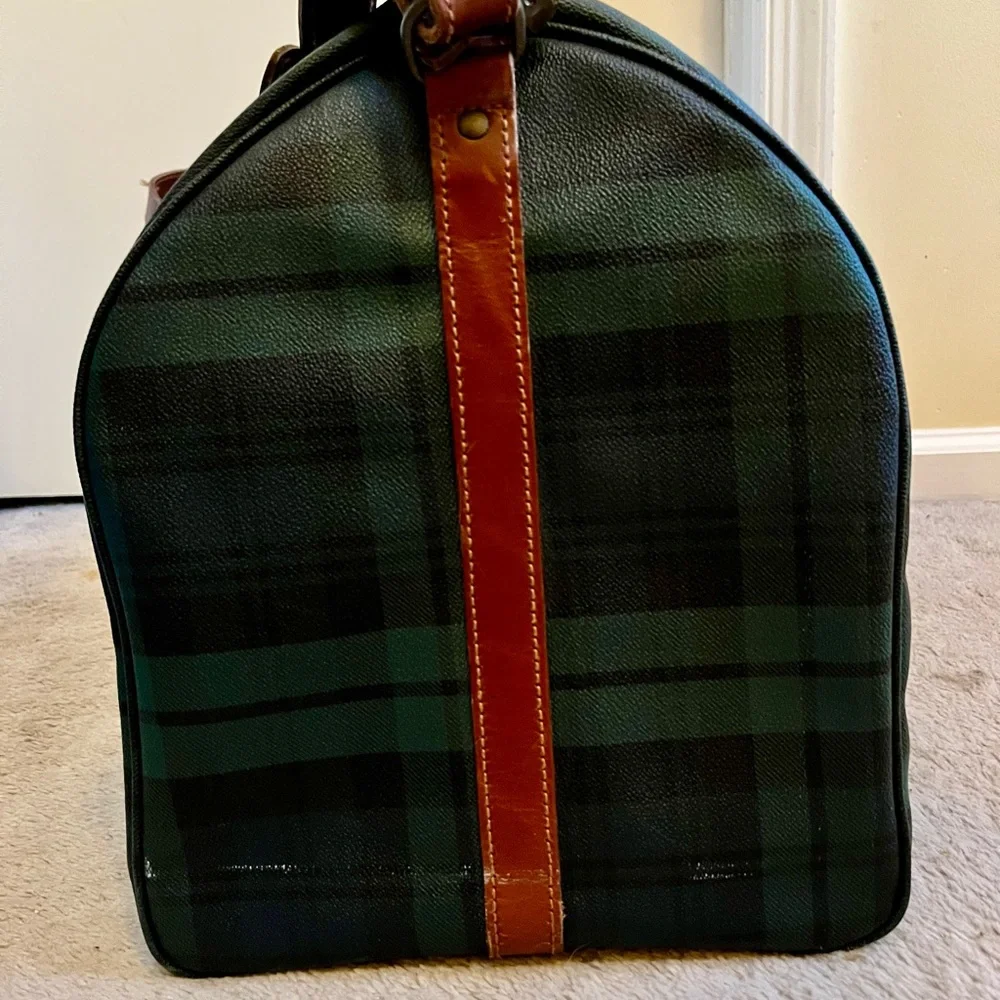 Polo Ralph Lauren Vintage green plaid duffel bag